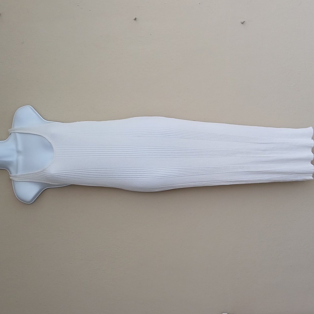 NSF White Ivory Cream Ribbed Dress Maxi Large